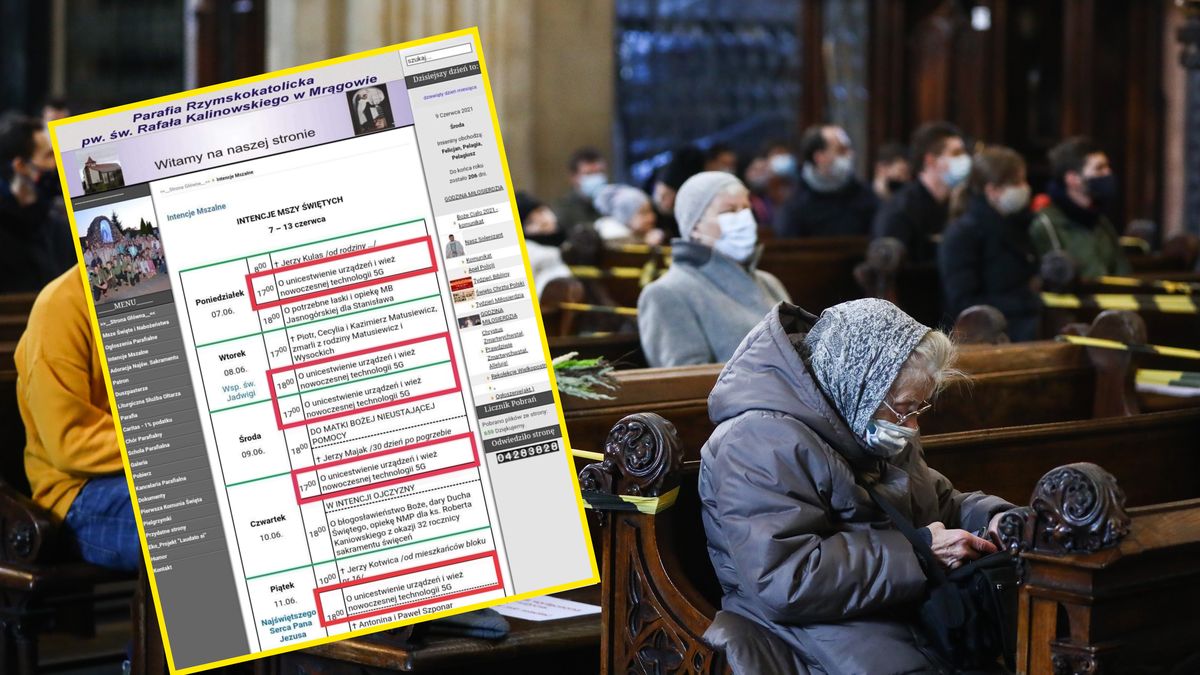 Parafianie w Mrągowie modlili się o "unicestwienie urządzeń i wież nowoczesnej technologii 5G"