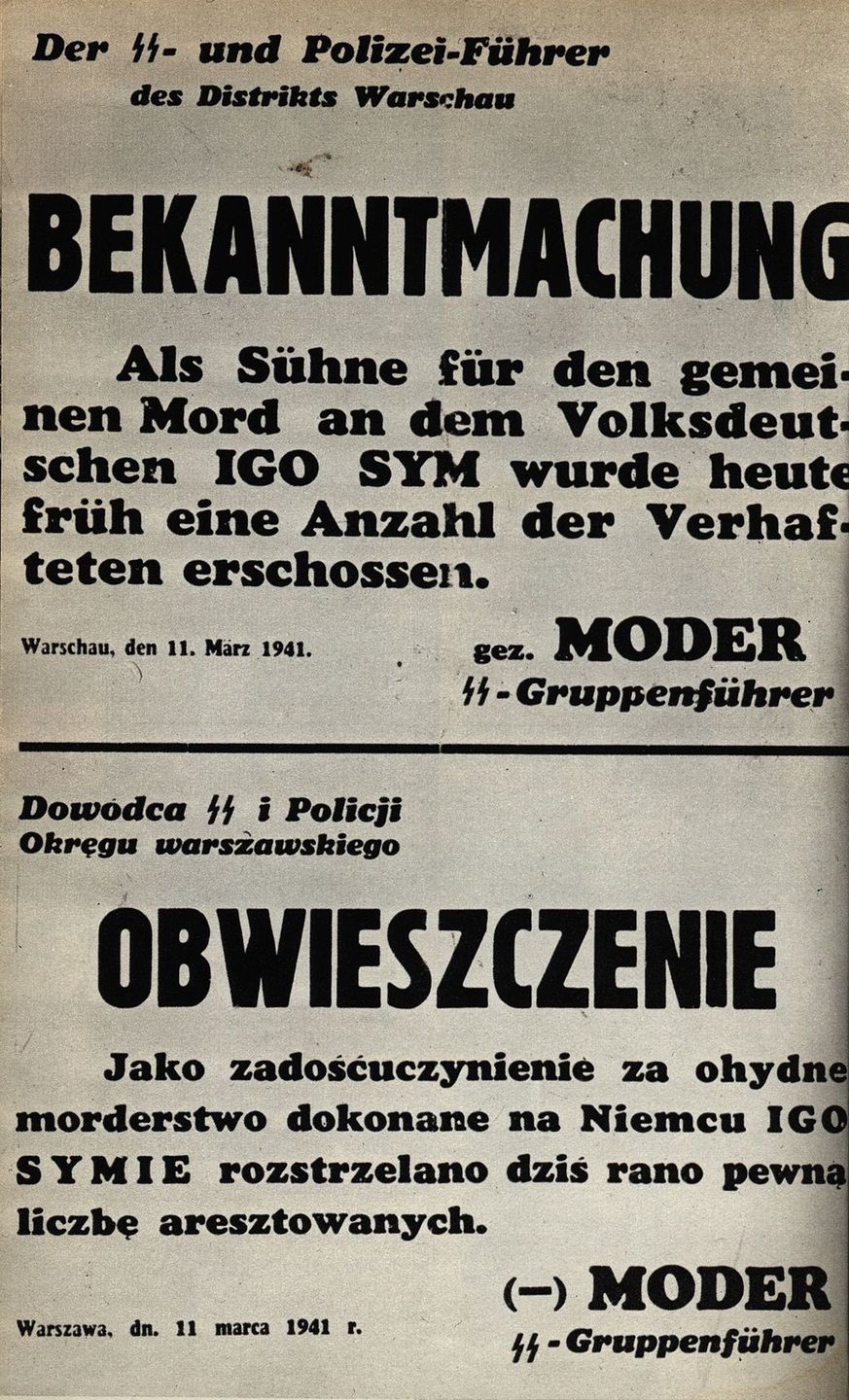 Obwieszczenie po śmierci Igo Syma