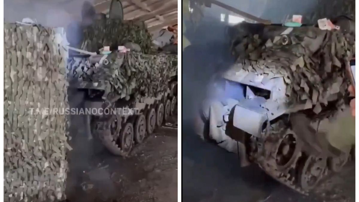 Stado myszy schowało się w wydechu rosyjskiej samobieżnej haubicy 2S9 Nona-S