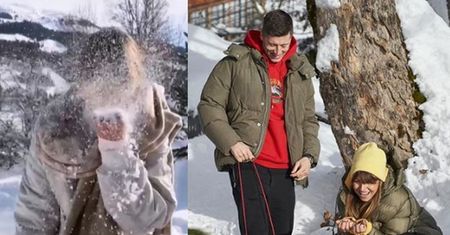 Ferie Lewandowskich w Austrii: pocałunki, sanki i dużo śniegu (FOTO)
