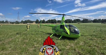 Incydent z helikopterem. Uszkodził linię i wywołał pożar