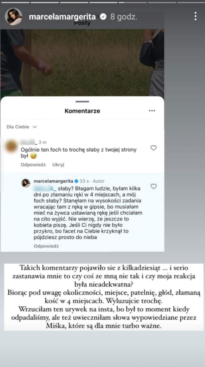 Marcela Leszczak złamała rękę w 4 miejscach