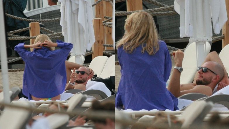 Bartosz Kurek z żoną opalają się w Sopocie