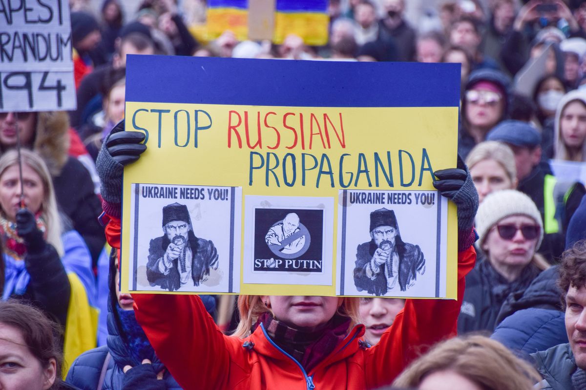 Protest poparcia dla Ukrainy w Londynie