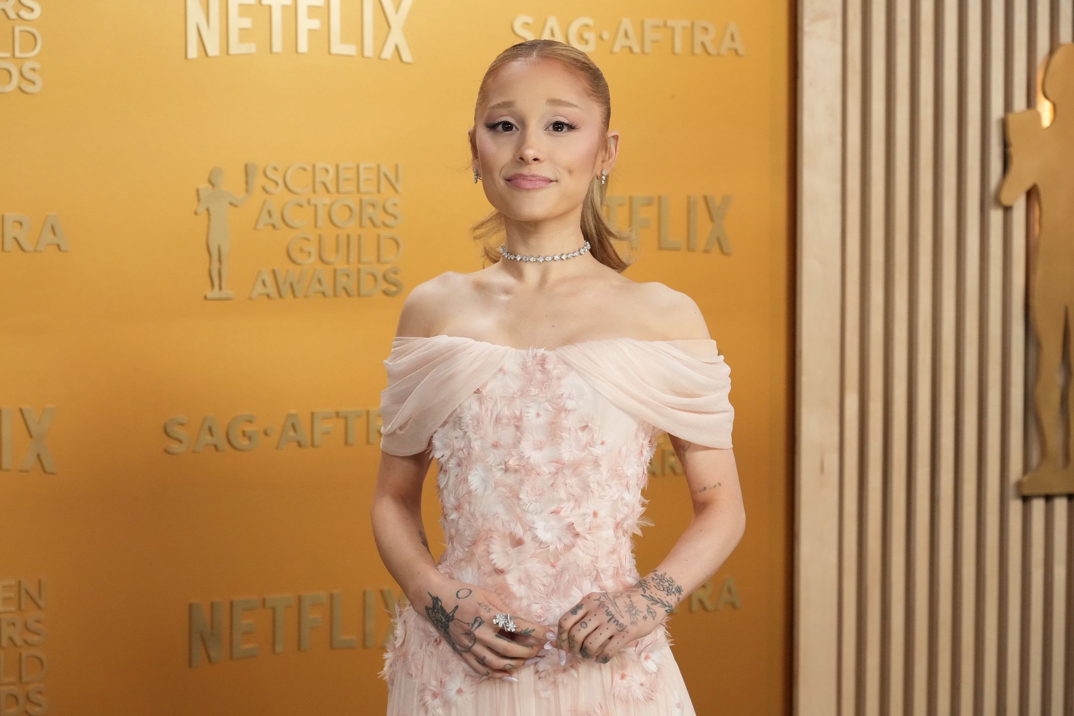 LOS ANGELES, CALIFORNIA - FEBRUARY 23: Ariana Grande attends the 31st Annual Screen Actors Guild Awards at Shrine Auditorium and Expo Hall on February 23, 2025 in Los Angeles, California.  (Photo by Jeff Kravitz/FilmMagic)