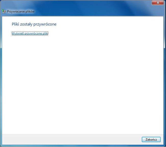 Przywracanie plików w Windows 7 8