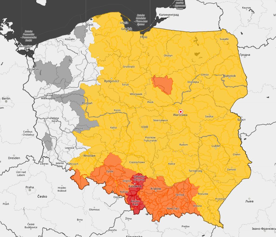 Ostrzeżenia hydrologiczne na poniedziałek 27 lipca