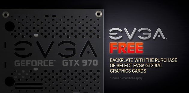 EVGA GeForce GTX 970 - promocja na płytkę backplate