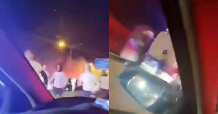 Ustawka kibiców na polskiej autostradzie. Bijatyka na środku drogi. Jest wideo