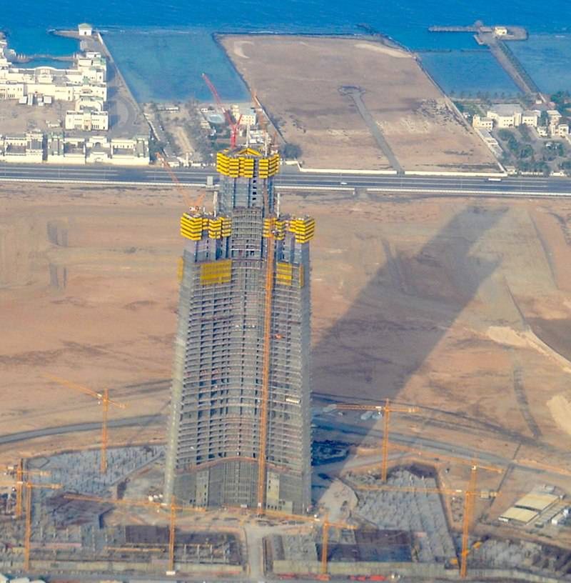 Jeddah Tower jest wciąż w budowie (widok z 2017 roku)