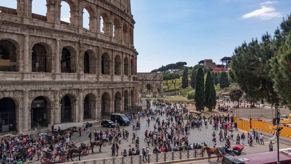 Crowds of tourists at the Coliseum
Any time of the day or year, the world renown landmark and historic site of the Coliseum in Rome, draws crowds from all over the world. The attraction is well kept and organised, and is also served by the Roman underground, which has a station right in front of the monument. On top of the underground station, is a great vantage point, from which the picture was taken, capturing the moment of crowds visiting the Coliseum.
Image by Ramesh Thadani
rom, roman coliseum, rome, amphitheatre, attraction, blue sky, colosseum, construction, crowd of people, cyclist, national symbol, tourist activity, tourist attraction, tourist destination, tourists