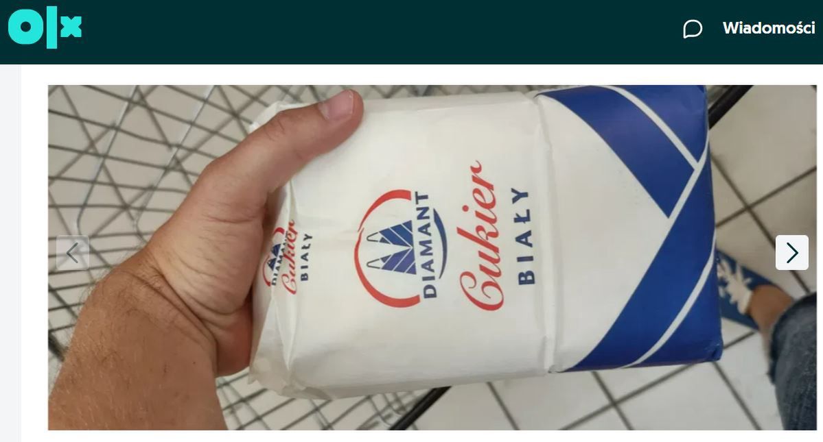 Cukier prosto z marketu trafia na aukcję w internecie