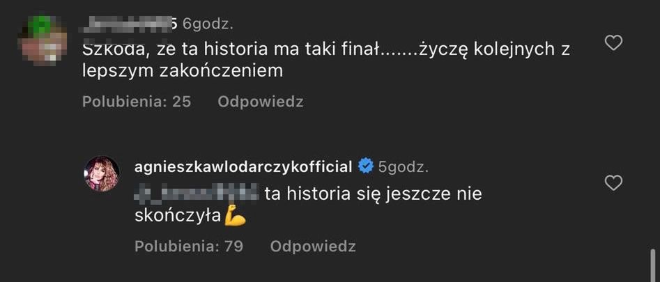 Agnieszka Włodarczyk dyskutuje z internautami pod wpisem o Robercie Karasiu