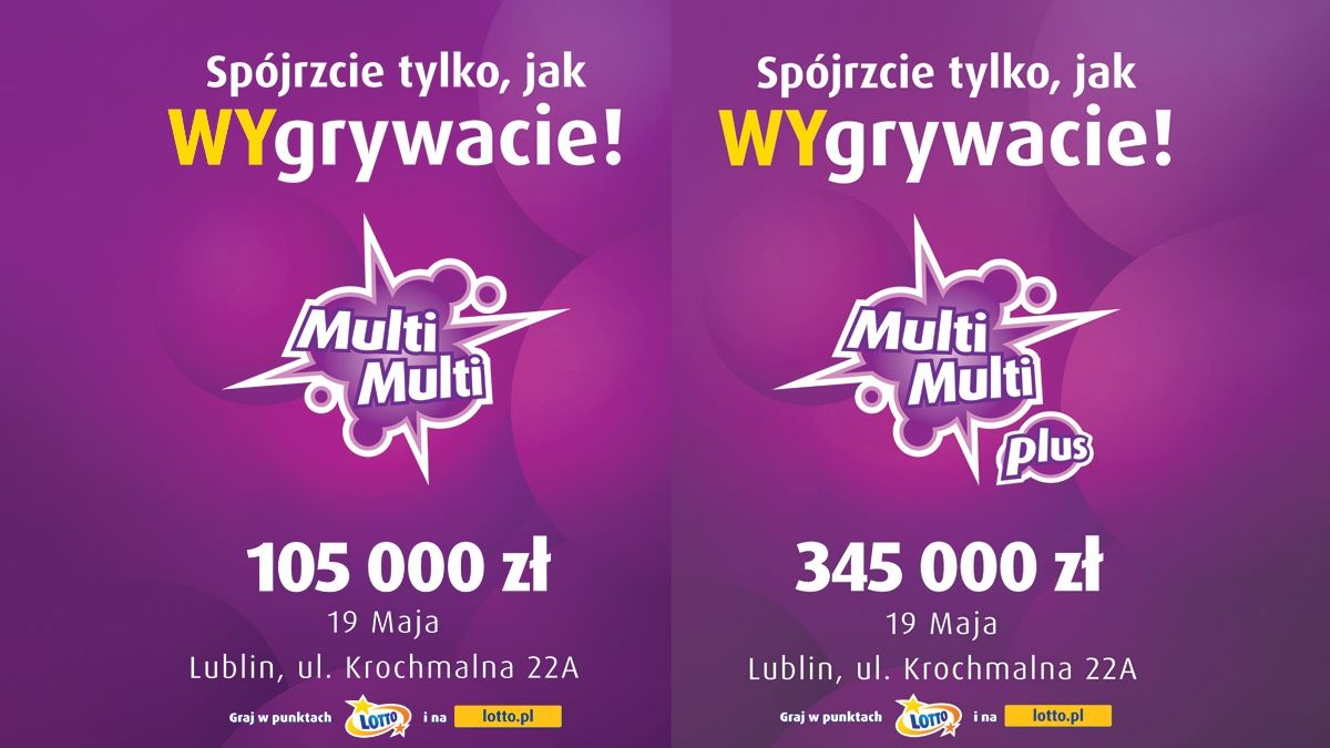 450 000 zł - wygrana w Multi Multi i Multi Multi Plus w kolekturze Lotto przy ul. Krochmalnej 22A