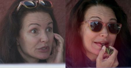 Przejęta Kristin Davis wysłuchuje zwierzeń przyjaciółki, prezentując bogaty wachlarz min (ZDJĘCIA)