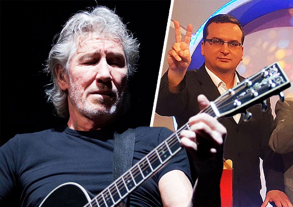 Roger Waters, eks-Pink Floyd, na koncercie w Moskwie oraz Łukasz Wantuch, tu jako uczestnik "Familiady"