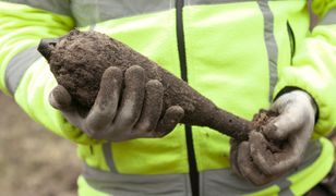 Pocisk z II wojny światowej. Znaleziono go w lesie w Beskidach