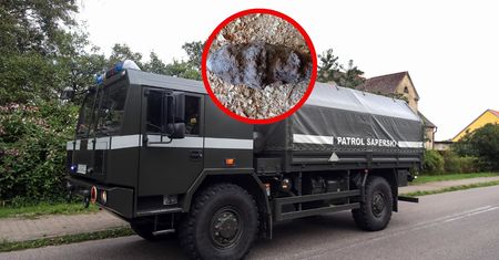 Saperzy w akcji. Pocisk z czasów II wojny światowej w ogrodzie