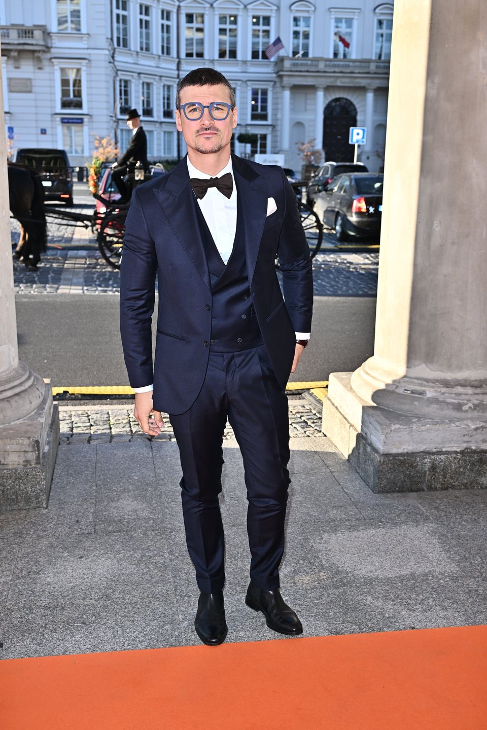 Mateusz Damięcki na premierze
