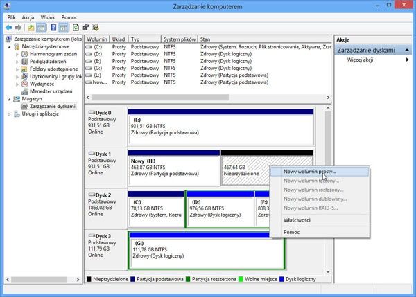 Zarzadzanie dyskami w Windows 8