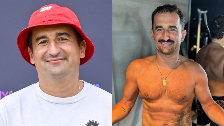 Michał Koterski chwali się umięśnioną klatą