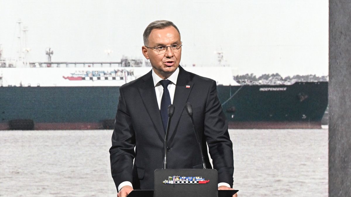 Andrzej Duda podczas uroczystości na Litwie