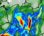 Przewidywane opady w Polsce, model na godz. 20:00 we wtorek