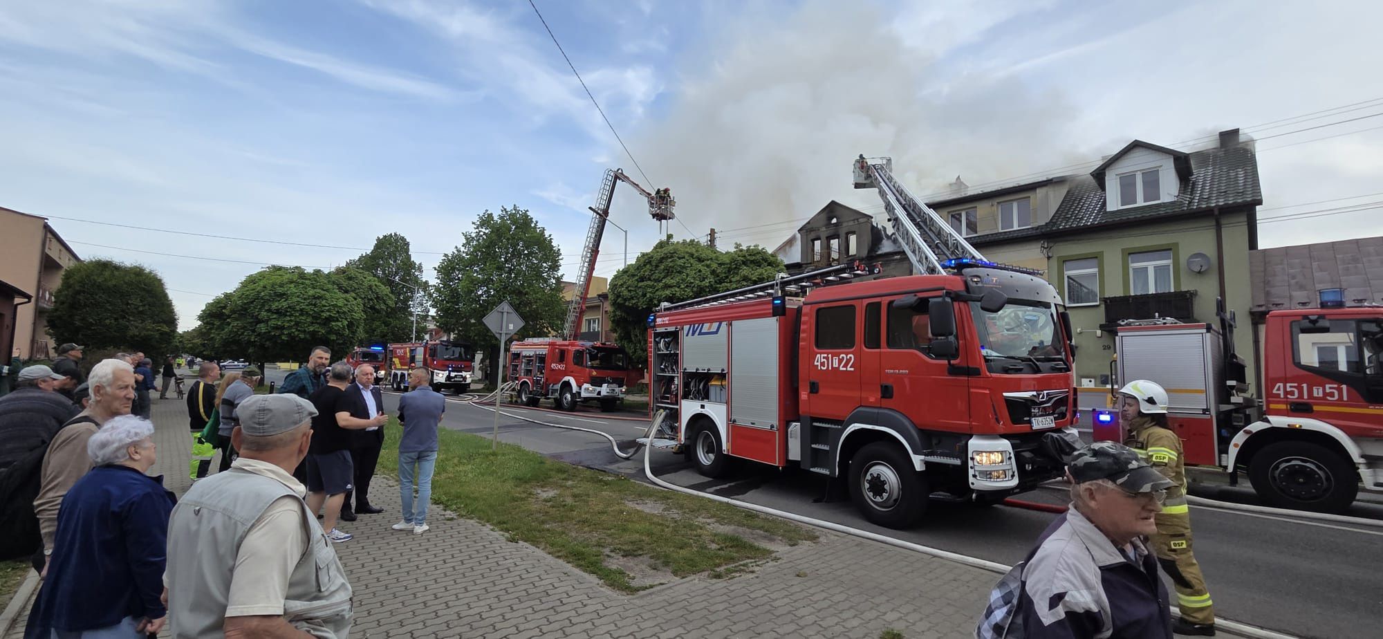 Pożar domu na ulicy Sandomierskiej