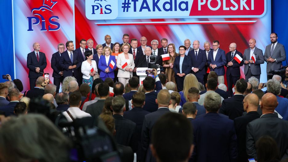 Prawo i Sprawiedliwość podczas wieczoru wyborczego