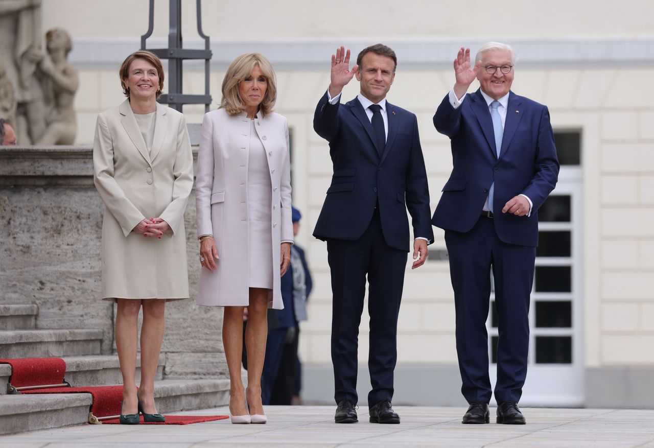 Brigitte Macron and Emmanuel Macron in Germany