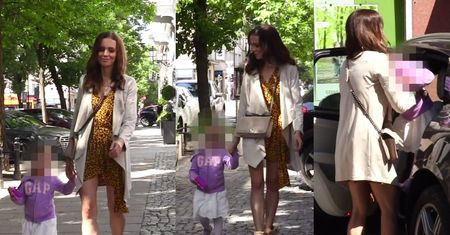 Anna Wendzikowska pozuje z córką przed paparazzi