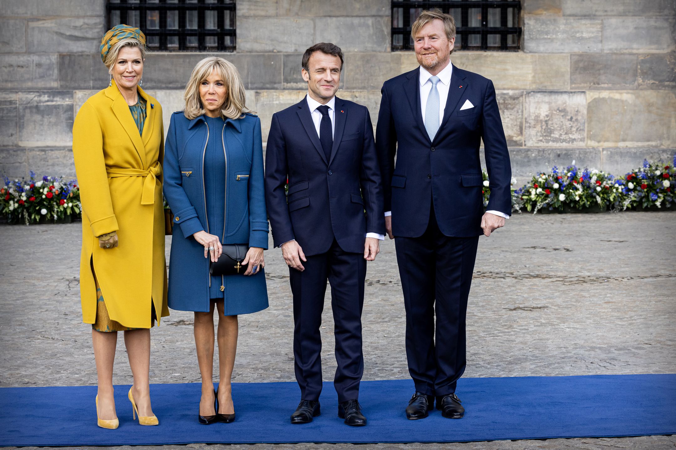Brigitte Macron na spotkaniu z królem Holandiuu