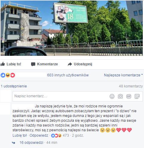Urodzinowy billboard w Lublinie