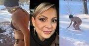 Magdalena Narożna w skąpym odzieniu DAJE NURA w śnieżną zaspę: "Polecam takie rozrywki". Zainspirujecie się? (WIDEO)