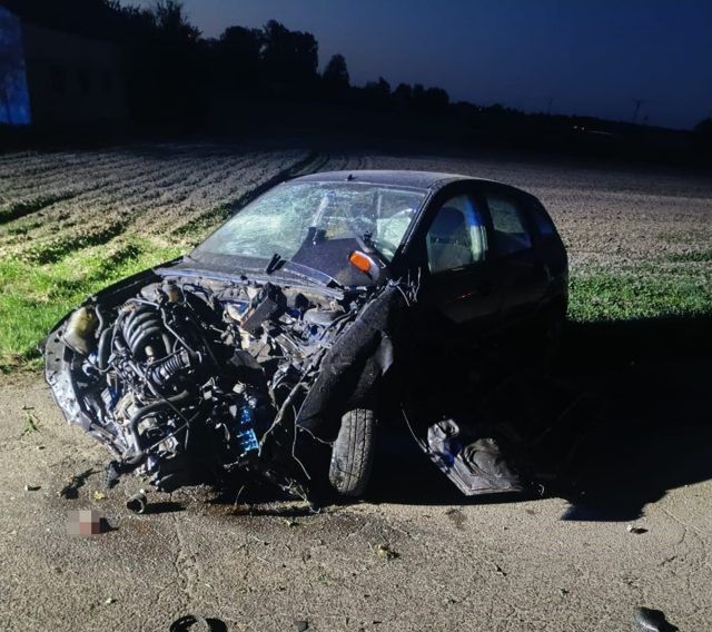 Roztrzaskał forda na ogrodzeniu, był pijany (zdjęcia)
