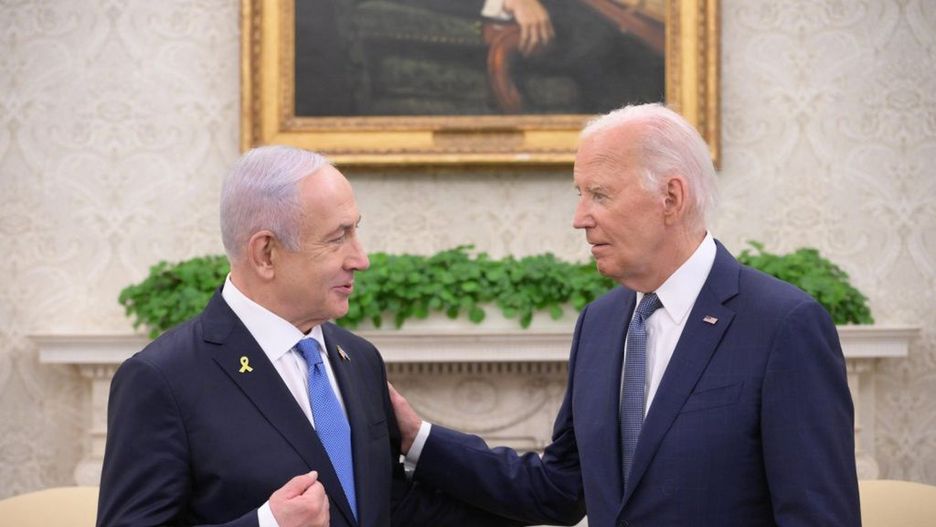 US President Biden meets with Israeli PM Netanyahu at White House
WASHINGTON DC, USA - JULY 25: (----EDITORIAL USE ONLY - MANDATORY CREDIT - 'AMOS BEN-GERSHOM / GPO / HANDOUT' - NO MARKETING NO ADVERTISING CAMPAIGNS - DISTRIBUTED AS A SERVICE TO CLIENTS----) US President Joe Biden (R) meets with Israeli Prime Minister Benjamin Netanyahu (L) at the White House in Washington DC, United States on July 25, 2024. (Photo by Amos Ben-Gershom (GPO) / Handout/Anadolu via Getty Images)
Anadolu
us president joe biden, official, political, joe biden, israeli prime minister benjamin netanyahu, meet, politic, united states, pm