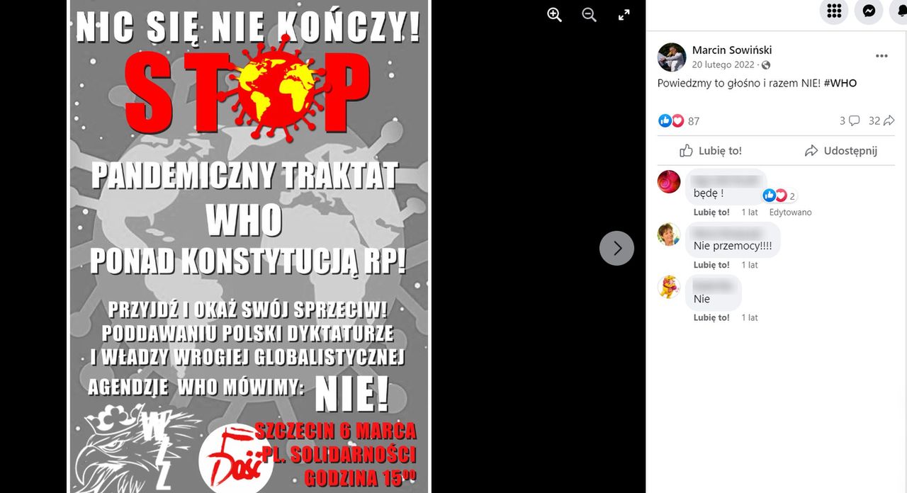 Dr Sowiński podważał działalność WHO