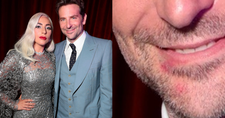 Lady Gaga i Bradley Cooper jednak MAJĄ ROMANS? Fani dopatrzyli się śladów jej szminki na jego twarzy... (FOTO)