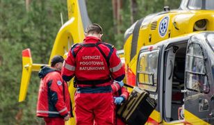 Szczekociny. Kierował trójkołowcem i wpadł w barierki. Na miejsce przyleciał LPR