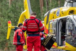 Szczekociny. Kierował trójkołowcem i wpadł w barierki. Na miejsce przyleciał LPR