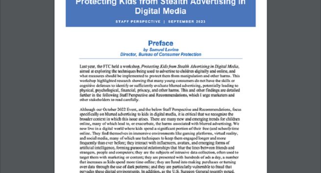 FTC zaleca zmiany formatu i nowe ikony w reklamach dla dzieci