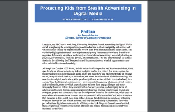 FTC zaleca zmiany formatu i nowe ikony w reklamach dla dzieci