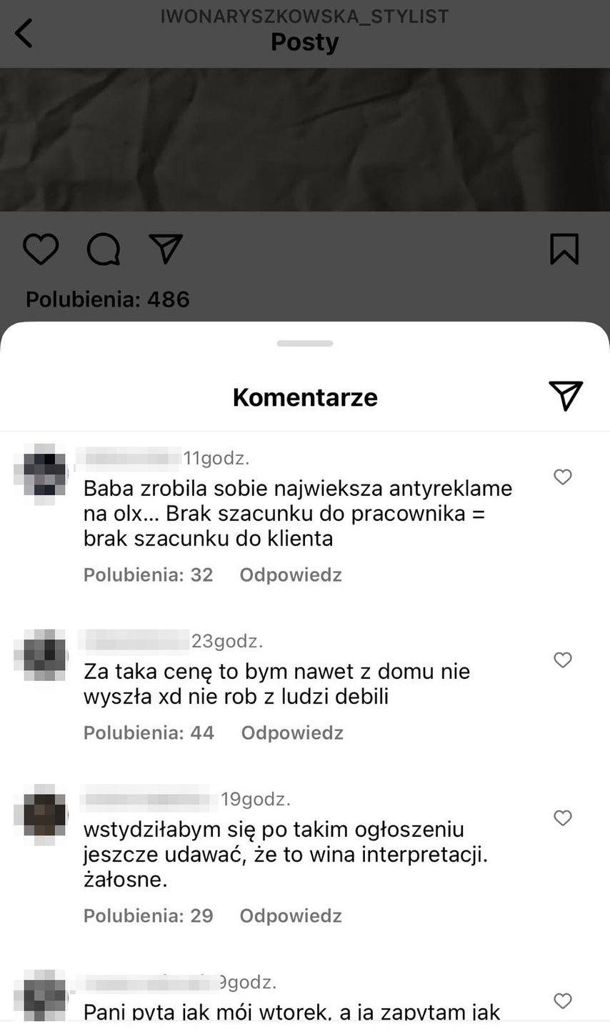 Komentarze na profilu Iwony Ryszkowskiej
