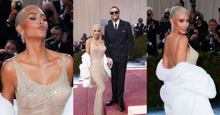 Gala MET 2022. Blondwłosa Kim Kardashian bryluje na czerwonym dywanie W ORYGINALNEJ SUKNI Marilyn Monroe (ZDJĘCIA)