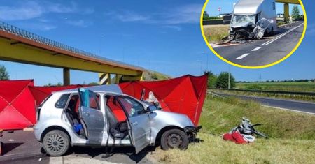 Tragedia pod Oleśnicą. Autem z dziećmi wjechał wprost pod dostawczaka
