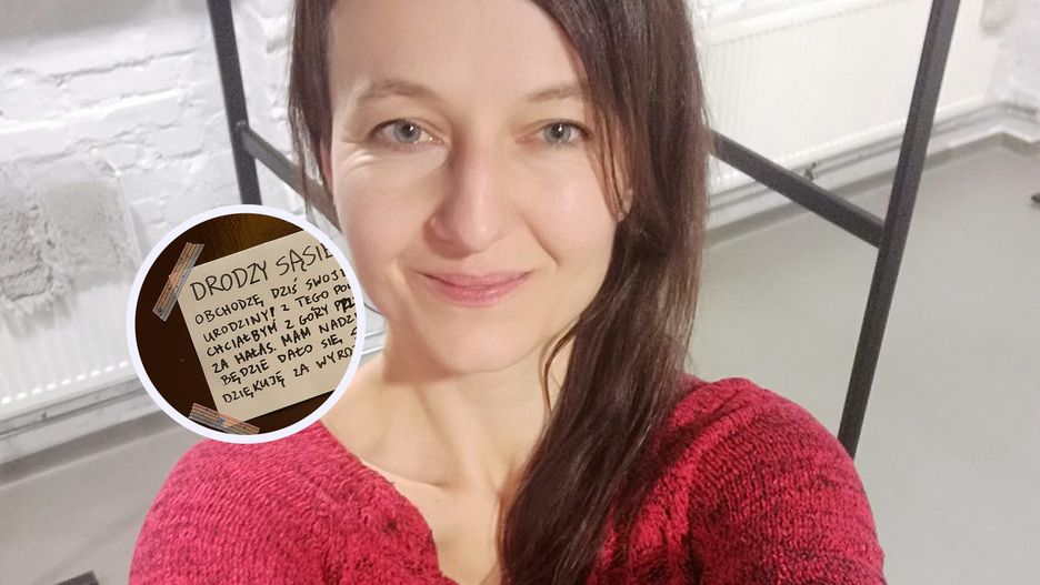 Pokazała kartkę na drzwiach mieszkania