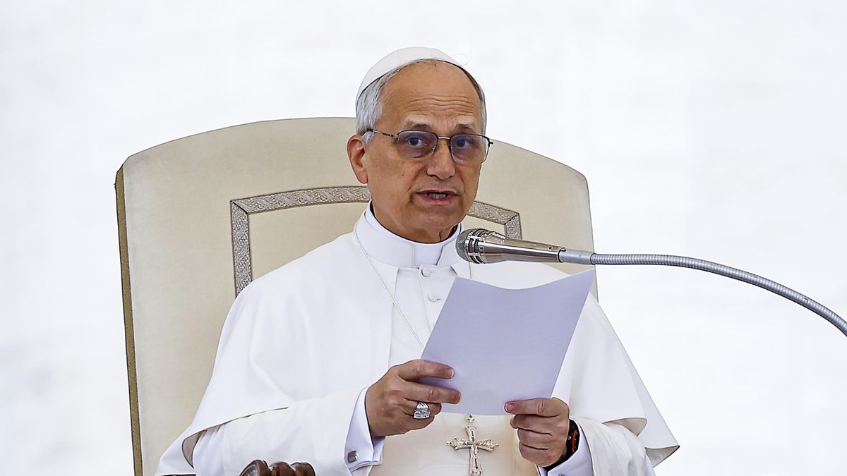 Pope Leone XIV during the weekly general audience in Saint Peters Square, Vatican City, 21 May 2025. EPA/ANGELO CARCONI Dostawca: PAP/EPA.