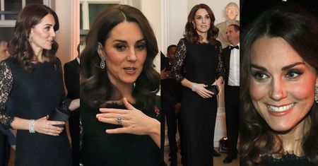 Księżna Kate chowa brzuszek pod czarnymi koronkami (ZDJĘCIA)