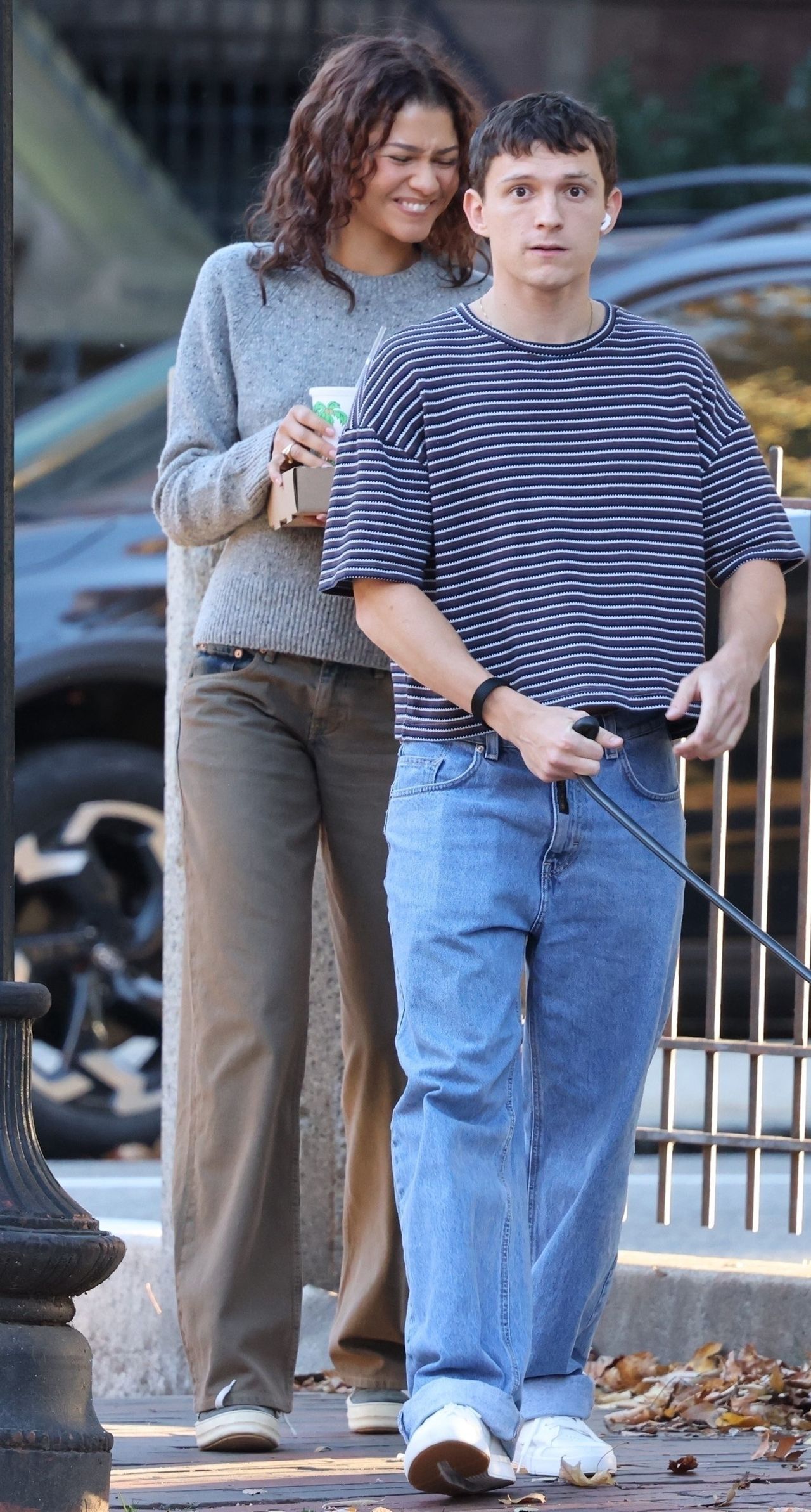 Zendaya and Tom Holland "caught" on a walk