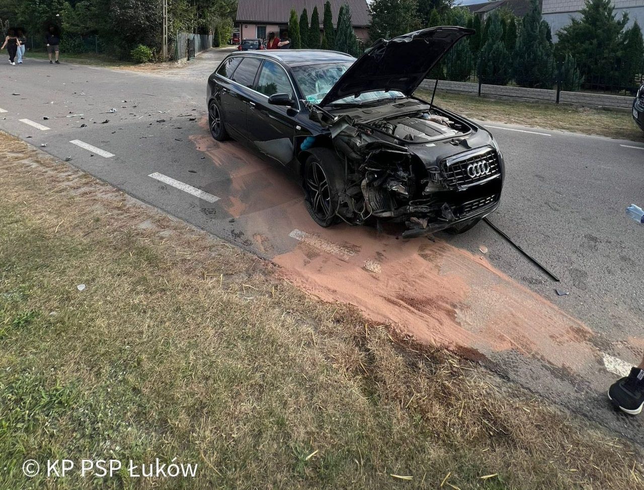 Łuków: Dwa zdarzenia drogowe w powiecie. Pięć osób poszkodowanych